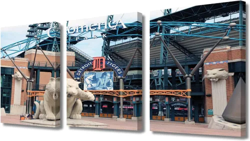 Miniatura 61 de TUMOVO American Sports - Decoración de pared Wrigley Stadium, 3 piezas, arte de pared de estadio de béisbol, cuadros para decoración del hogar