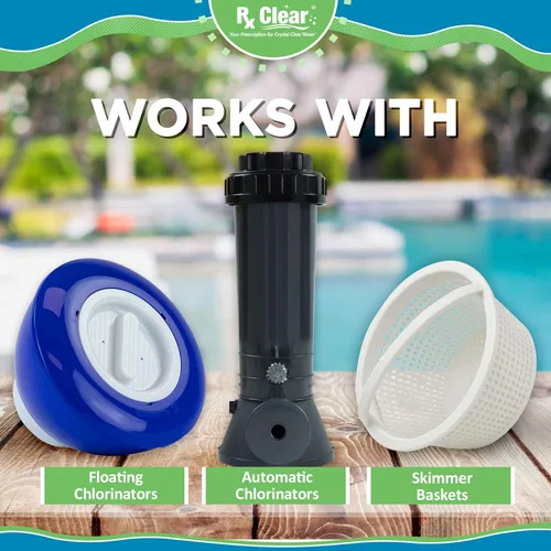Miniatura 6 de Rx Clear Tabletas de cloro de 1 pulgada 5 libras Usar tabletas como bactericida, algicida y desinfectante en piscinas Estabilizadas, de larga