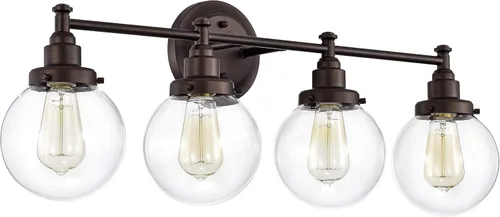 Miniatura 2 de Chloe Lighting Milo - Accesorio de tocador de baño de bronce aceitado de 4 luces de transición, 30 pulgadas de ancho