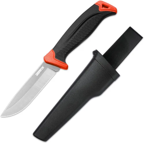 Miniatura 9 de Dispatch Cuchillo de supervivencia de hoja fija con funda y rompecristales, cuchillos de bushcraft de 14 pulgadas con ABS duradero y mango de caucho
