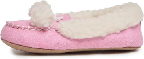Miniatura 2 de Laura Ashley Fleece Girls Moccasin Slippers, Indoor Outdoor Easy to Wear Home Shoes for Kids