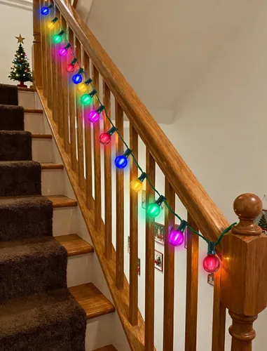 Miniatura 7 de Paquete de 25 bombillas LED multicolor G40 de repuesto, base de candelabro E12/C7, bombillas LED globo Edison inastillables para cadena de luces