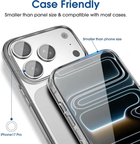 Miniatura 7 de amFilm Protector de Pantalla OneTouch para iPhone 17 Pro 6.3'' + Protector de Lente de Cámara Instalación de Alineación Automática Sin Burbujas