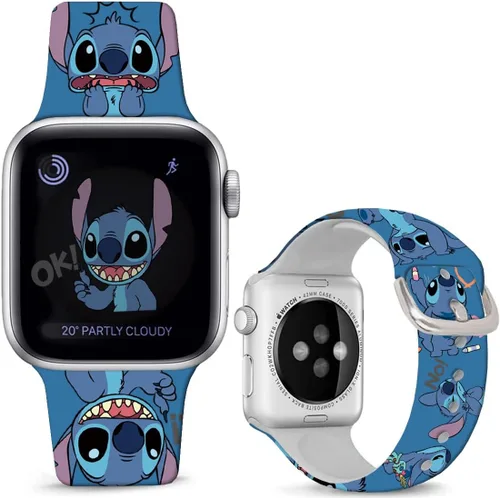 Compatible con Apple Watch Band Stitch Art de 1.496 pulgadas/1.575 pulgadas/1.614 pulgadas/1.654 pulgadas (Serie 10), correa mágica de silicona