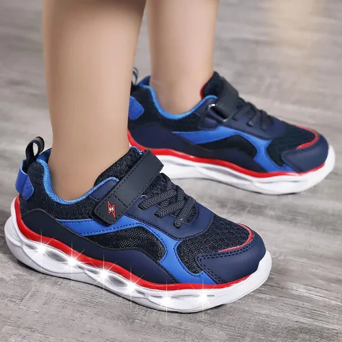 Miniatura 6 de Zapatos iluminados para niños y niñas, ligeros, con luces LED intermitentes, malla con purpurina, transpirables, adorables tenis para niños pequeños