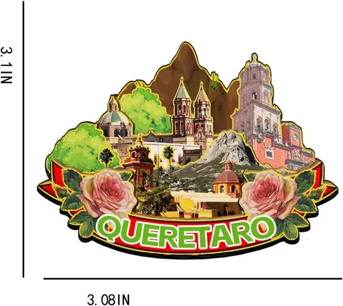 Miniatura 3 de Imán de madera para nevera de Querétaro, México, monumentos en 3D, recuerdos coleccionables, decoración hecha a mano, 2023