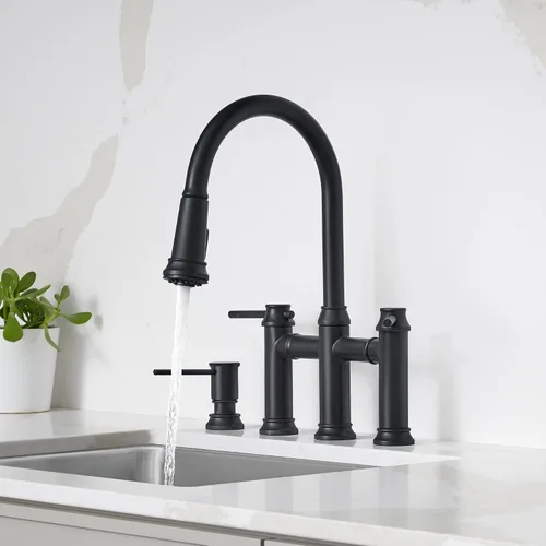 Miniatura 3 de Empressa - Grifo de puente desplegable (1.5 GPM, color negro mate)