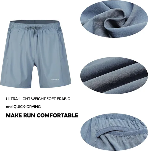 Miniatura 2 de Pantalones cortos de correr para hombre de 5 pulgadas, ultra ligeros con 5 bolsillos, de secado rápido, pantalones cortos deportivos de maratón sin