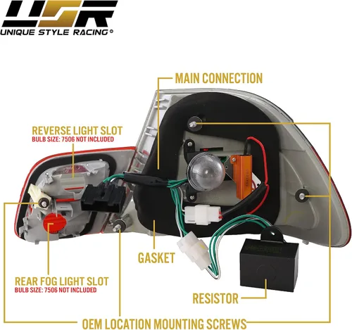 Miniatura 8 de 00-03 E46 2D Luces Traseras - Actualización LED Ahumado de Estilo Europeo Juego de Lámparas Traseras (Izquierda + Derecha, Interior + Exterior)