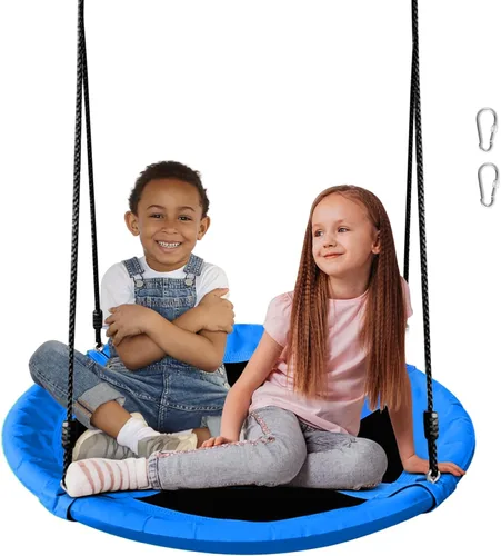 Columpio de platillo para niños, columpio de árbol al aire libre de 40 pulgadas con capacidad de peso de 660 libras, tela impermeable Oxford 900D y
