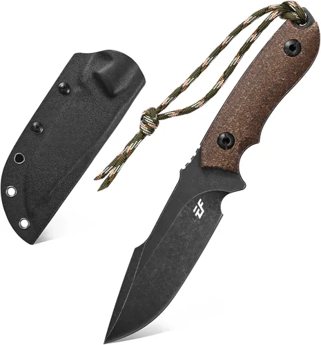 Miniatura 8 de Eafengrow EF130 Cuchillo de hoja fija, hoja de acero DC53, mango G10/Micarta de espiga completa, cuchillos EDC de hoja fija rectos para trabajo