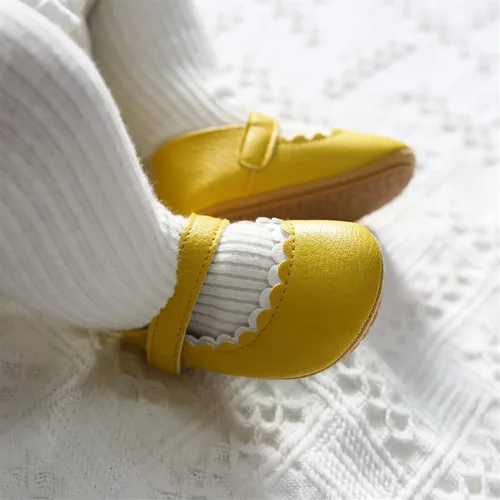Miniatura 3 de WILLFUN Zapatos planos Mary Jane para bebé niña, diseño floral, vestido de princesa, zapatos de cuna antideslizantes para los primeros pasos