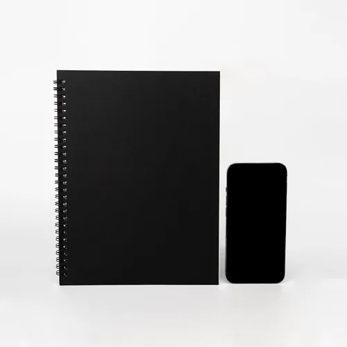 Miniatura 3 de DSTELIN Cuaderno de espiral en blanco de 10 x 7.5 pulgadas, 3.53 oz/m², paquete de 2, tapa suave, cuaderno de bocetos, 50 páginas/25 hojas, (negro)