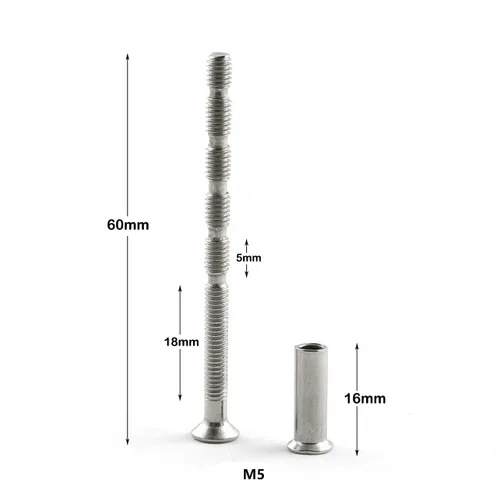 Miniatura 4 de 4 juegos de tornillos de cabeza avellanada empotrados cruzados 3x60 manga cruzada M3x16 cerradura cabeza redondeada tornillo de hierro manija