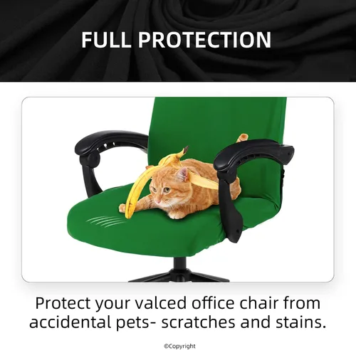Miniatura 4 de Funda elástica para silla de computadora con cremallera duradera – Funda protectora extraíble lavable universal para silla de escritorio de oficina
