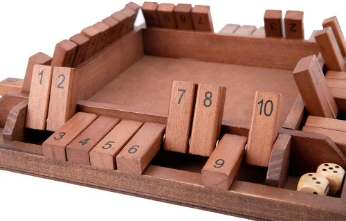 Miniatura 7 de Shut The Box Juego de madera para 4 jugadores, juego de mesa clásico para niños y adultos, juguete educativo de aprendizaje de matemáticas, juego