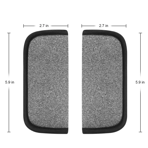 Miniatura 6 de Accmor Fundas de correa de asiento de automóvil para bebés y niños, fundas de correa de asiento de automóvil, almohadillas de hombro, fundas de Gris
