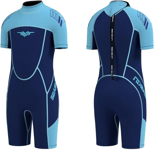 Seaskin Traje de neopreno para niños y niñas de 0.118 pulgadas (0.118 in), con cremallera en la espalda, trajes térmicos para natación, buceo, surf