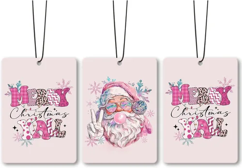 Miniatura 10 de Luces navideñas de pato de Papá Noel para automóvil, accesorios para ambientador de aire, 3 piezas, divertidos ambientadores colgantes de ganso