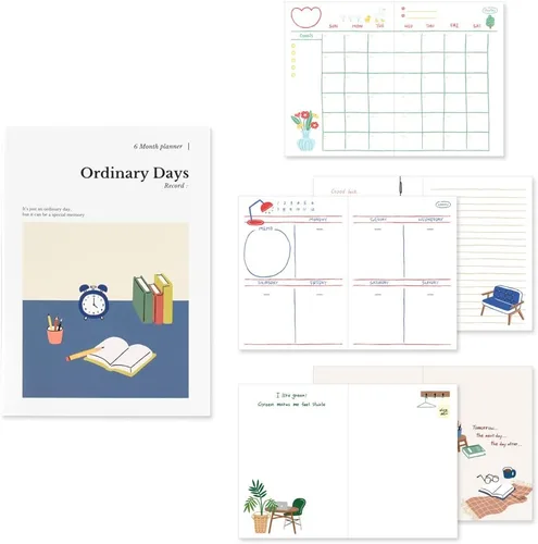 Miniatura 67 de Monolike Ordinary Days Diary Planificador de 6 Meses, Green day - Planificador Académico, Planificador Semanal y Mensual, Organizador