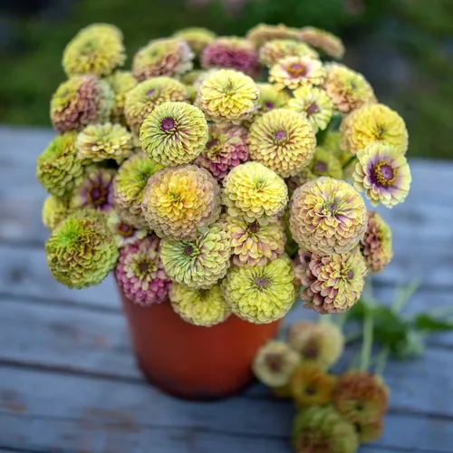 Miniatura 88 de Eden Brothers - Semillas de zinnia, cactus con flores, sin OMG, plantar en primavera, paquete, flores de bajo mantenimiento, zonas 3, 4, 5, 6, 7, 8
