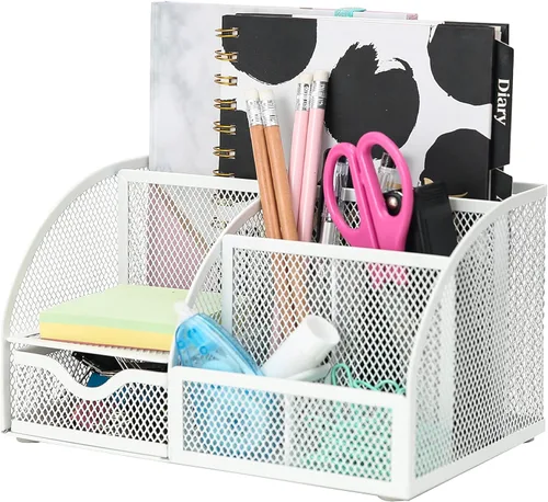 Miniatura 9 de Exerz Organizador de Escritorio Negro Accesorios de Oficina Suministros de Almacenamiento de Escritorio Soporte para Lápices y Bolígrafos con Cajón