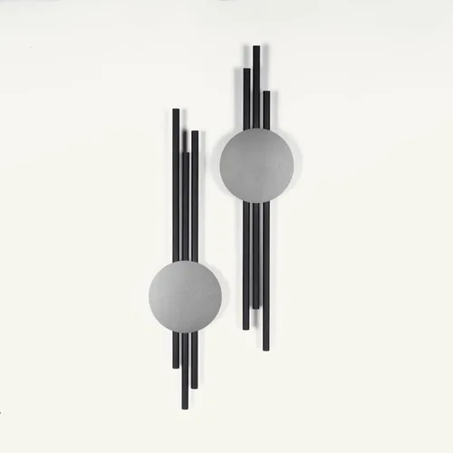 Miniatura 11 de ARTEPERA Juego de 2 piezas de arte de pared de metal de líneas antiguas, decoración de pared moderna y única, escultura de pared de metal para sala
