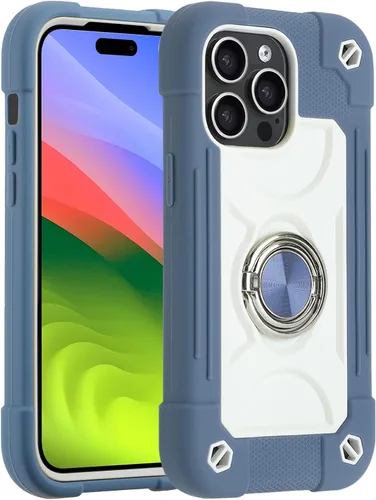 Miniatura 32 de MARKILL Funda compatible con iPhone 15 de 6.1 pulgadas con soporte integrado, [grado militar resistente de cuerpo completo] protección contra Rosa