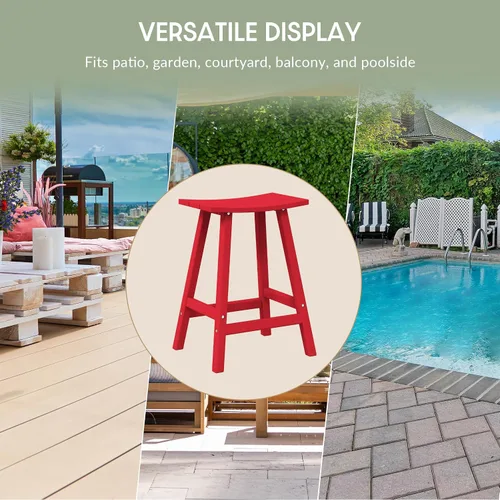 Miniatura 6 de WestinTrends Malibu - Juego de 2 taburetes para sillín para exteriores/patio, 24 alturas, color rojo