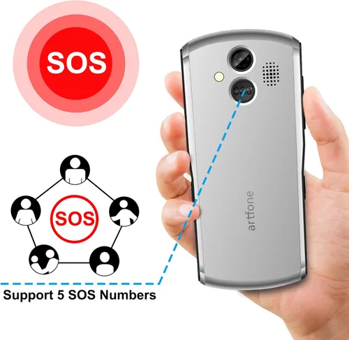 Miniatura 2 de artfone A400 4G Volte Teléfono celular con botón grande desbloqueado para personas mayores, teléfono celular para personas mayores y niños con botón