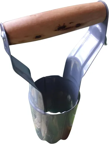 Miniatura 3 de Garden Guru - Maceta de acero para plantar bulbos, acero de alto carbono y mango tallado de madera cómodo, marcador de profundidad para plantar