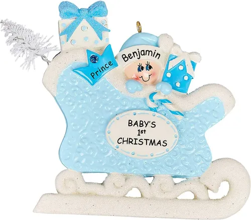 Miniatura 3 de Adorno 3D personalizado para la primera Navidad del bebé 2025 para niño Adorno de la primera Navidad del bebé 2025 Adornos de bebé para árbol