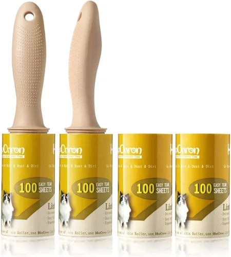 Rodillos de pelusa para pelo de mascotas extra pegajosos [400 hojas/2 asas], removedor de pelusa que va más allá de la piel de los animales, el