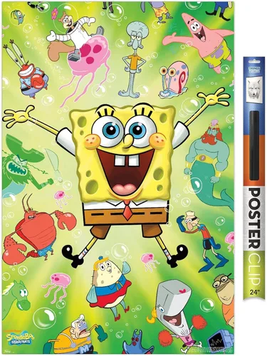 Miniatura 15 de Trends International Nickelodeon Bob Esponja - Póster de pared de explosión, 14.725 x 22.375 pulgadas, versión enmarcada de madera de granero