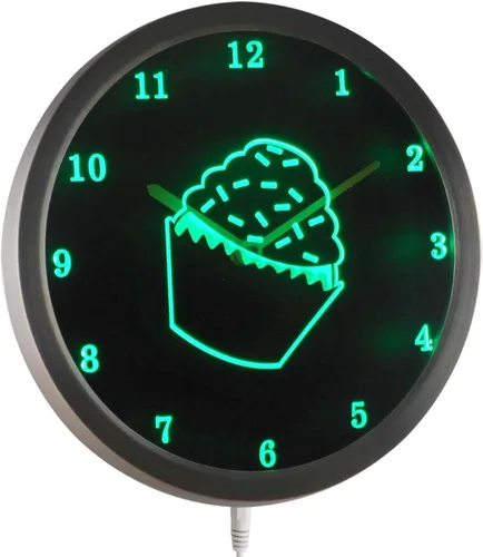 Miniatura 3 de ADVPRO nc1000-b Reloj de pared LED con letrero de neón para cocina, tienda de cupcakes rociados
