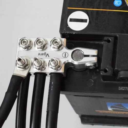 Miniatura 5 de Vgate Abrazaderas de terminal de batería de plomo ácido, calibre 8AWG hasta 4/0 (XL) AWG, conectores de 12 vías, positivo y negativo (+/-) (par)