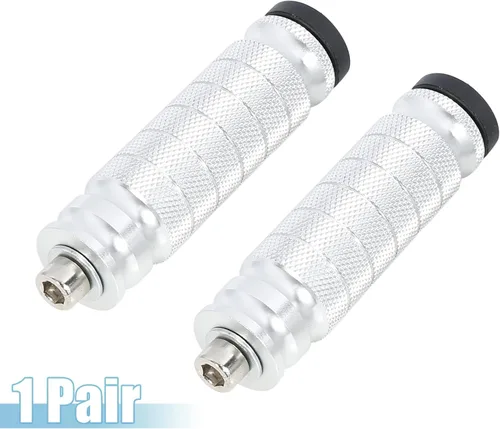 Miniatura 6 de F Fierce Cycle 1 par de reposapiés de aluminio de 6 mm para motocicleta, conjunto trasero, reposapiés, estribo, reposapiés para moto, tono plateado