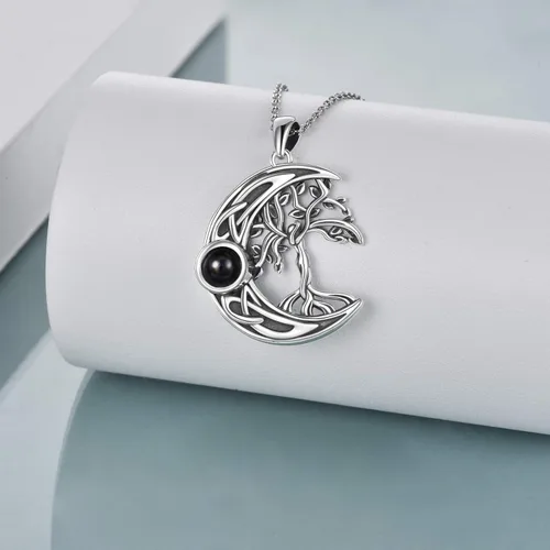 Miniatura 2 de ONEFINITY Tree of Life Necklace Sterling Silver I Love You 100 LanguagesMoonstone Necklace Cremation Jewelry for Women Girls Gifts