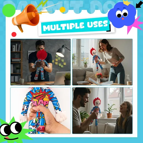 Miniatura 6 de VioraWhite Divertido regalo de broma de 15 pulgadas, regalo inspirado en la muñeca de bofetada para el alivio del estrés para marido, hombres, papá