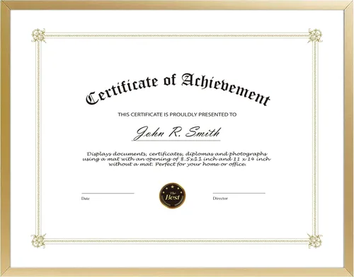 Miniatura 10 de Golden State Art, Marco de aluminio para certificado de 8.5 x 11 pulgadas, marcos de diploma de metal para documentos de 8.5 x 11 pulgadas, parte