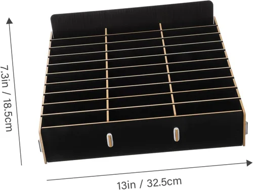 Miniatura 3 de Caja de almacenamiento de madera para teléfono con compartimentos, organizador de teléfono móvil de escritorio para salas de reuniones, aulas