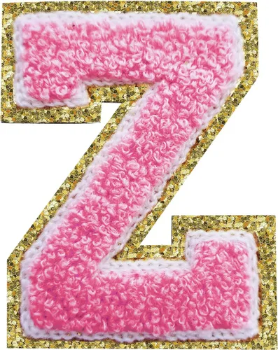 Miniatura 77 de Parches de letras termo-adhesivas de felpilla para chaquetas, parches de letras universitarias con brillantina para planchar en la letra azul A