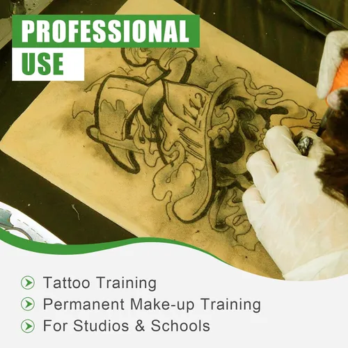 Miniatura 3 de Piel profesional para práctica de tatuajes (silicona médica de 0.118 pulgadas de grosor) – 5 piezas de piel falsa de doble cara de 12 x 8 pulgadas