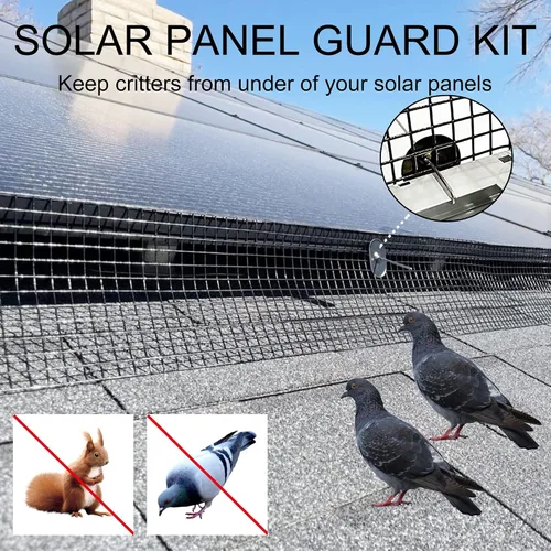 Miniatura 3 de Protección para Panel Solar, Rollo de 10 cm X 30 m de Malla Protectora para Panel Solar con Recubrimiento de PVC, Disuasorio de Palomas Negras