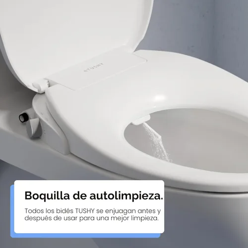 Miniatura 9 de TUSHY Wave Asiento de inodoro de bidé no eléctrico Diseño alargado elegante, liberación rápida para fácil limpieza Lavado frontal y trasero