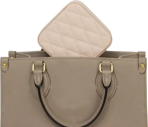 Miniatura 5 de KAMIER Joyeros pequeños para mujer Joyero portátil de viaje Caja organizadora de joyas de piel sintética para aretes, anillos, collares (beige)