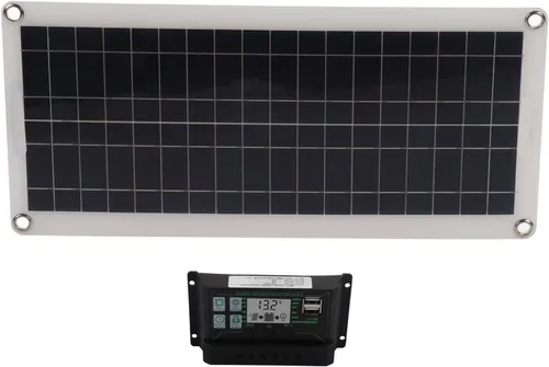 Miniatura 6 de Estink Kit de panel solar, panel solar de 30 W, 30 A, 12 V, 24 V, cargador de voltaje, kit de inicio de panel solar de silicio policristalino