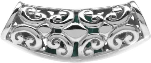 Miniatura 8 de Silvershake Colgante de diapositiva con incrustaciones de filigrana de plata de ley 925 chapada en oro blanco