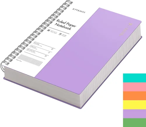 Miniatura 22 de EMSHOI Cuaderno de espiral A4 con rayas universitarias, 11.2" X 8.27", 300 páginas/150 hojas, páginas perforadas fáciles de rasgar, papel grueso
