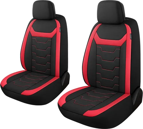 Miniatura 8 de CAROMOP Fundas de asiento de coche de cuero PU de lujo, juego delantero - Fundas de asiento impermeables y antimanchas para automóviles, fundas